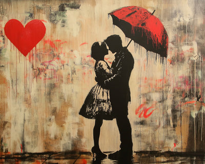 Graffiti de Couple Amoureux Broderie Diamant
