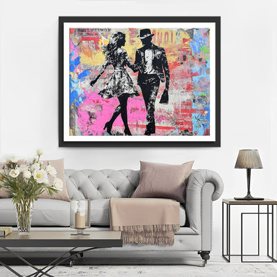 Graffiti de Couple Broderie Diamant