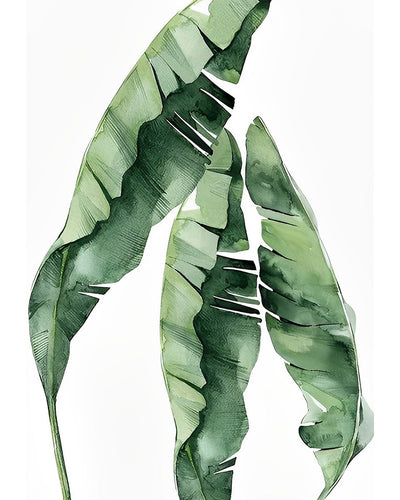 Grandes Feuilles Vertes Broderie Diamant