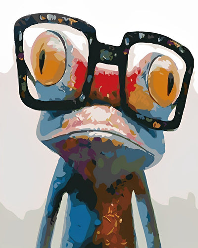 Grenouille avec des Lunettes Broderie Diamant