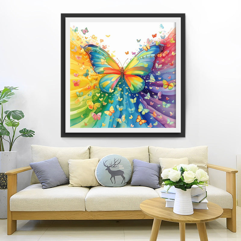 Groupe de Papillons Arc-en-ciel Broderie Diamant