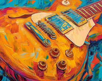 Guitare Colorée et Lumineuse Broderie Diamant