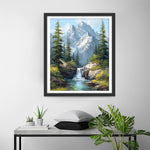 Hautes Montagnes, Ruisseaux et Cèdres Broderie Diamant