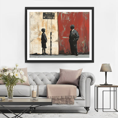 Homme et Garcon Graffiti Broderie Diamant