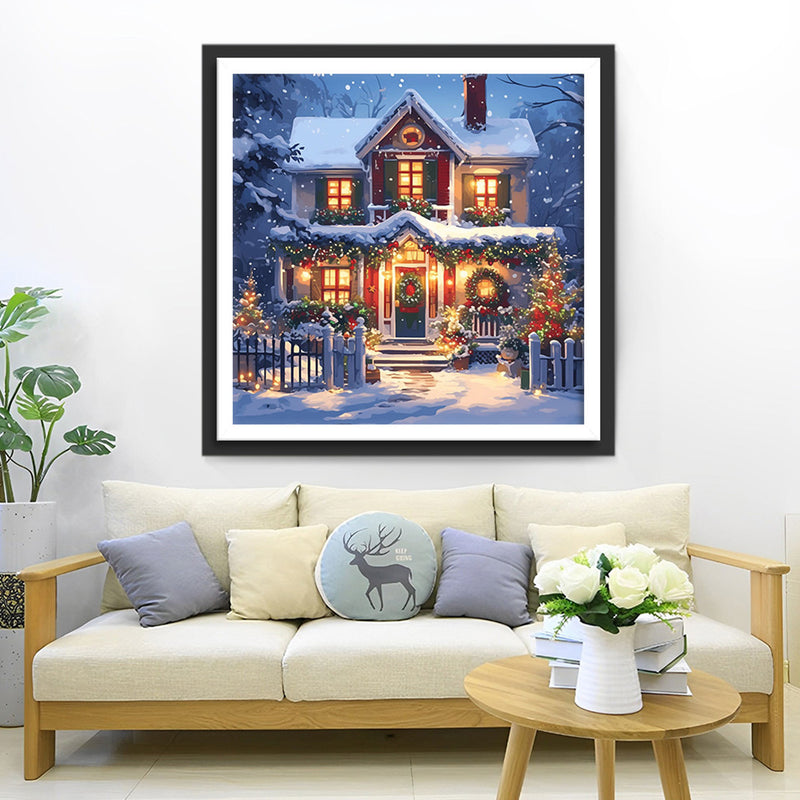 Igloo de Noël Broderie Diamant