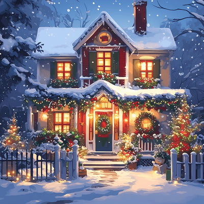 Igloo de Noël Broderie Diamant