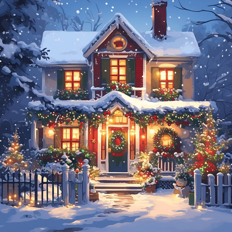 Igloo de Noël Broderie Diamant