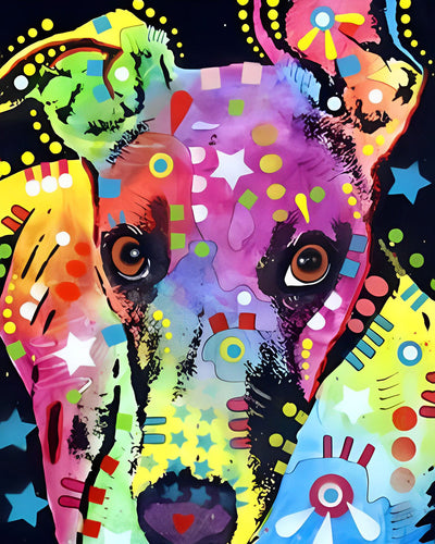 Jack Russell en Pop Art Broderie Diamant