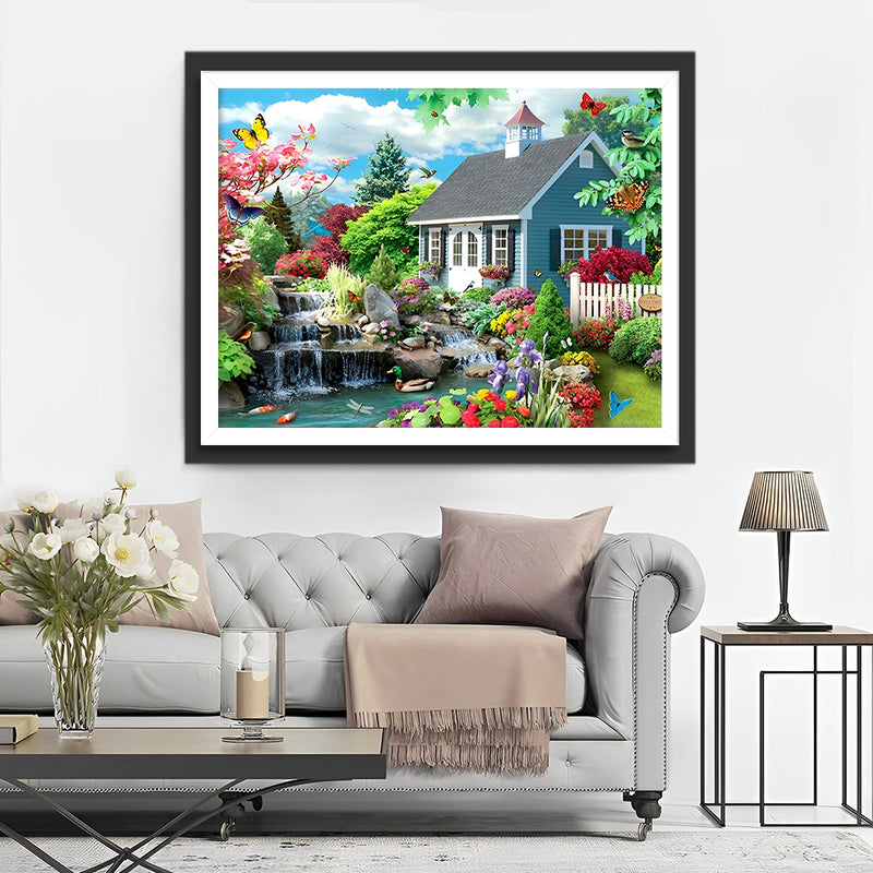 Jardin de Maison en Bois Broderie Diamant