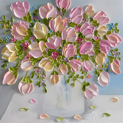Jolie Tulipe Rose Broderie Diamant
