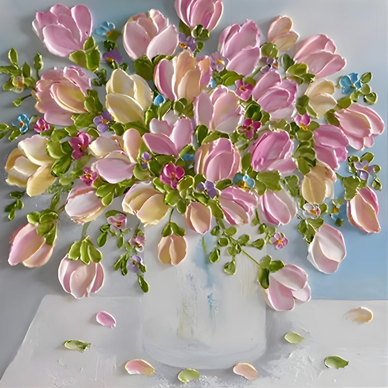 Jolie Tulipe Rose Broderie Diamant