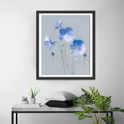 Jolis Petits Fleurs Bleues Broderie Diamant