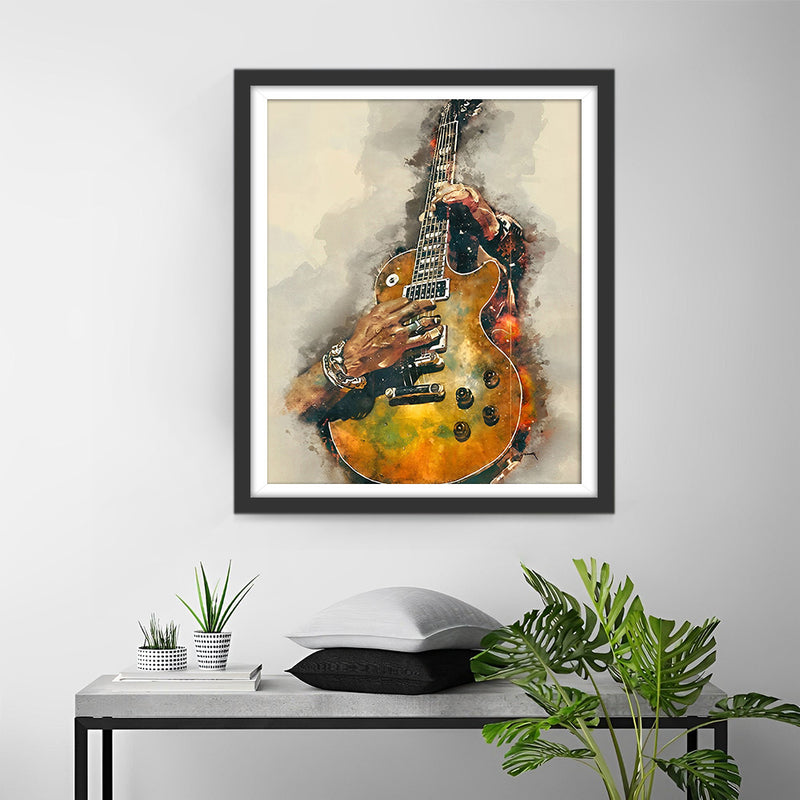 Jouer de la Guitare Broderie Diamant