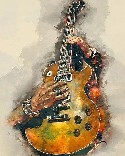 Jouer de la Guitare Broderie Diamant