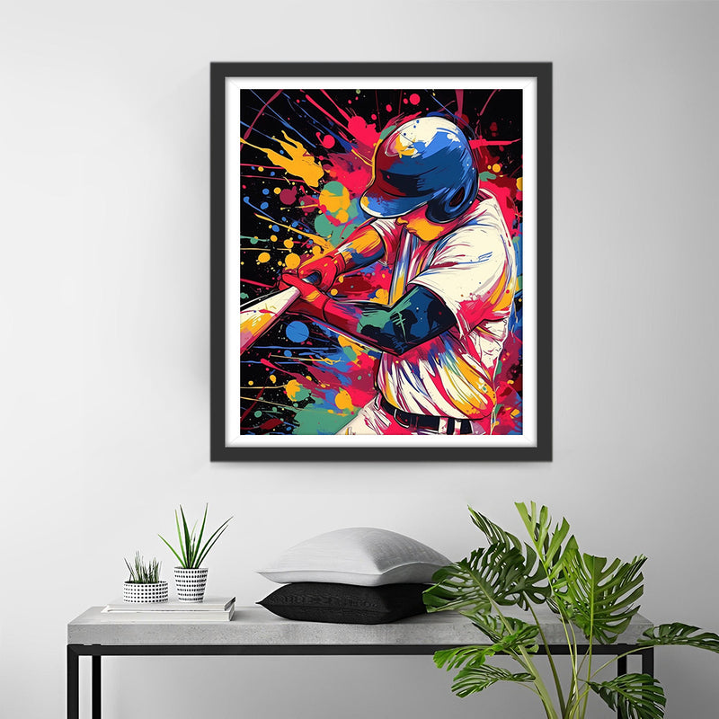 Joueur de Baseball Broderie Diamant