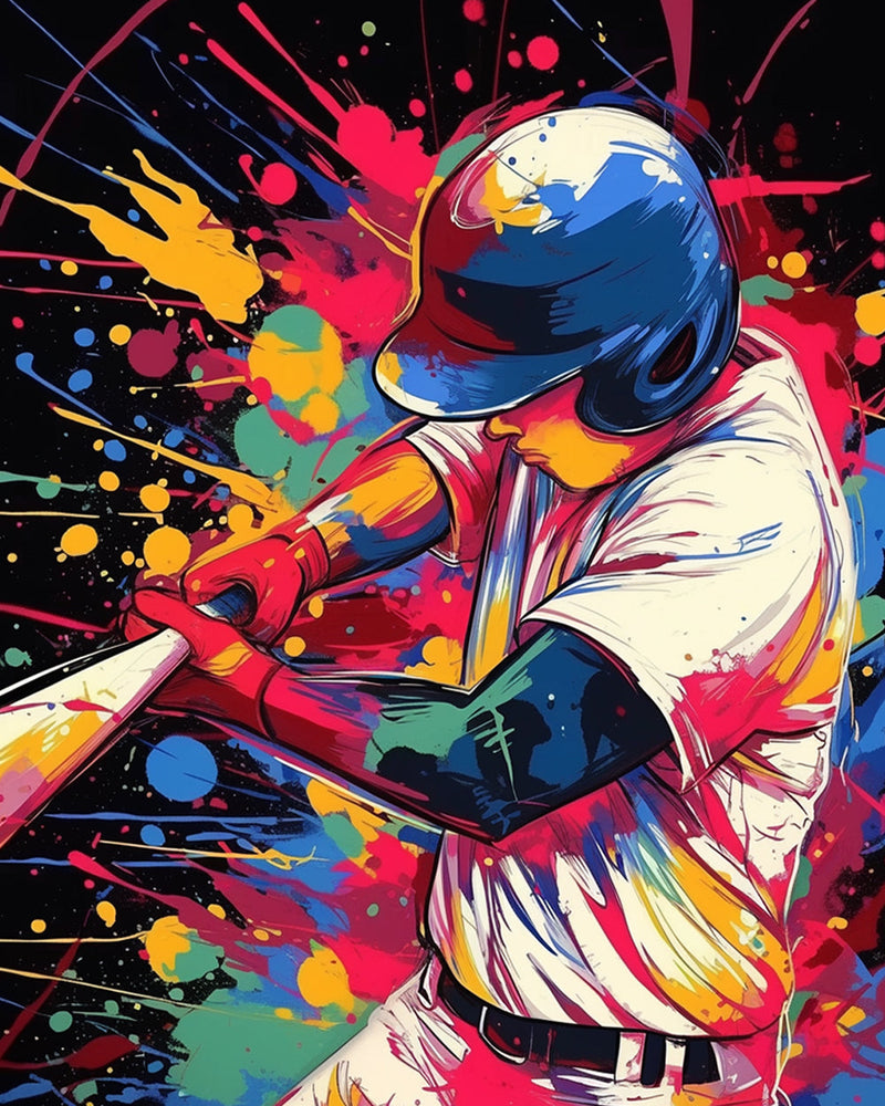 Joueur de Baseball Broderie Diamant