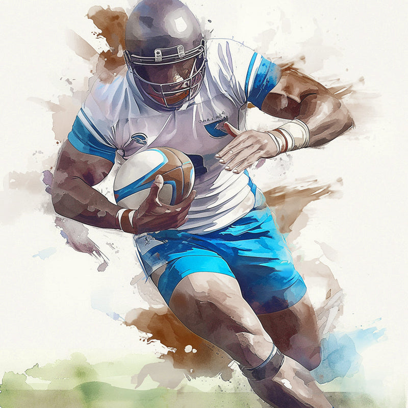 Joueur de Rugby en Course Broderie Diamant