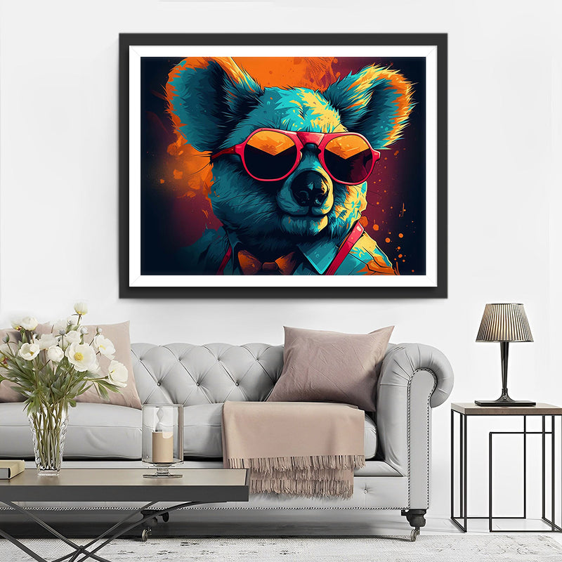 Koala avec des Lunettes de Soleil Broderie Diamant