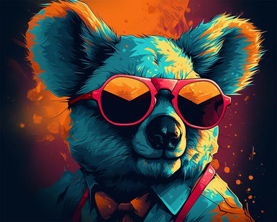 Koala avec des Lunettes de Soleil Broderie Diamant