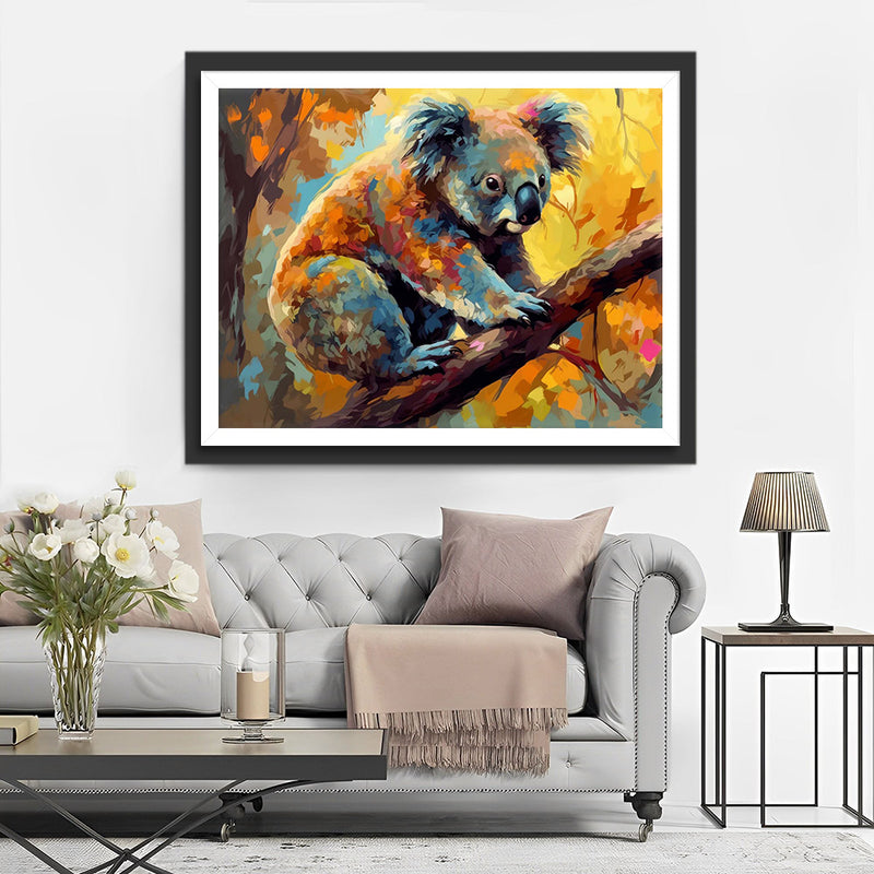 Koala sur un Arbre Broderie Diamant