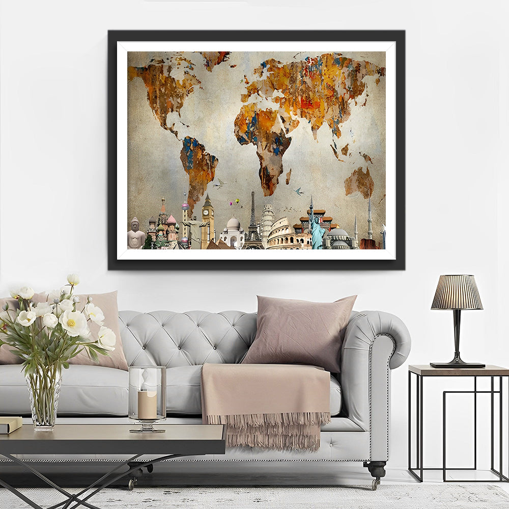 La Carte du Monde Broderie Diamant