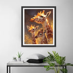 La Girafe en Attente Impatiente Broderie Diamant