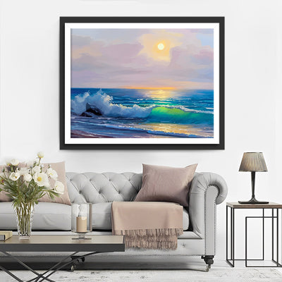 La Mer Bleue au Lever du Soleil Broderie Diamant
