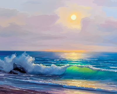 La Mer Bleue au Lever du Soleil Broderie Diamant