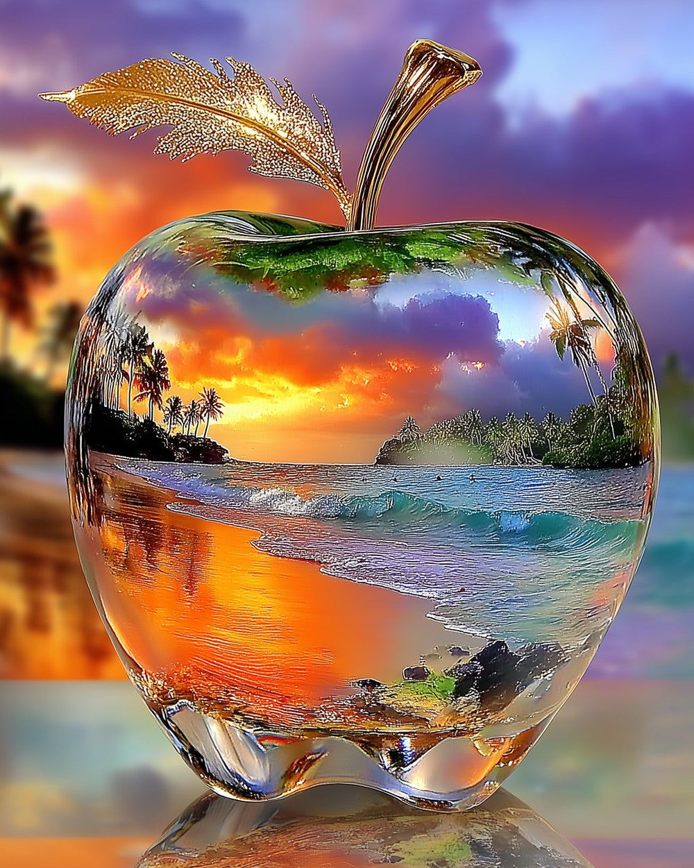 La Mer dans la Pomme de Cristal Broderie Diamant