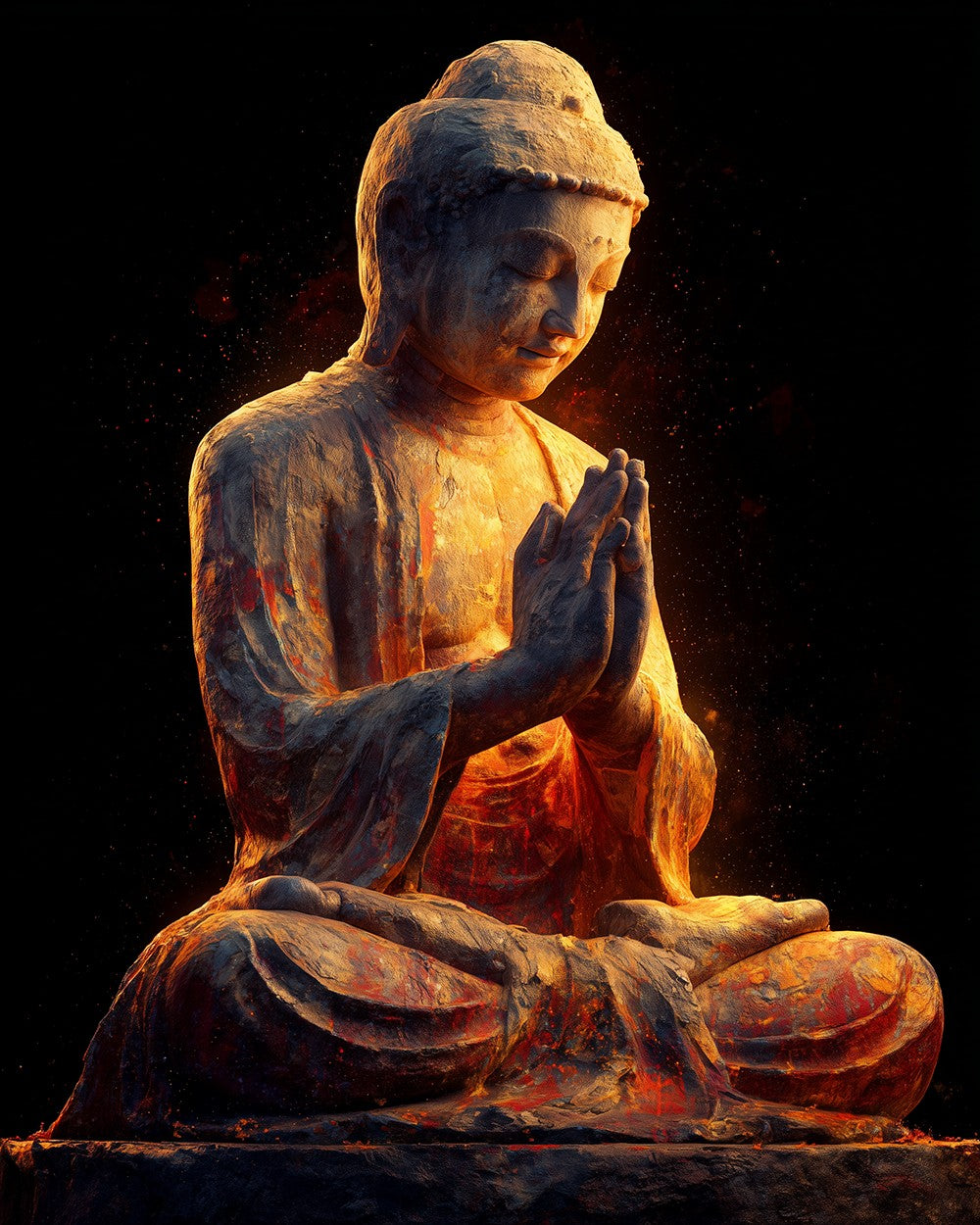 La Radiance de la Statue de Bouddha Broderie Diamant