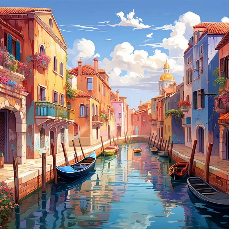 La Ville Propre et Lumineuse de Venise Broderie Diamant