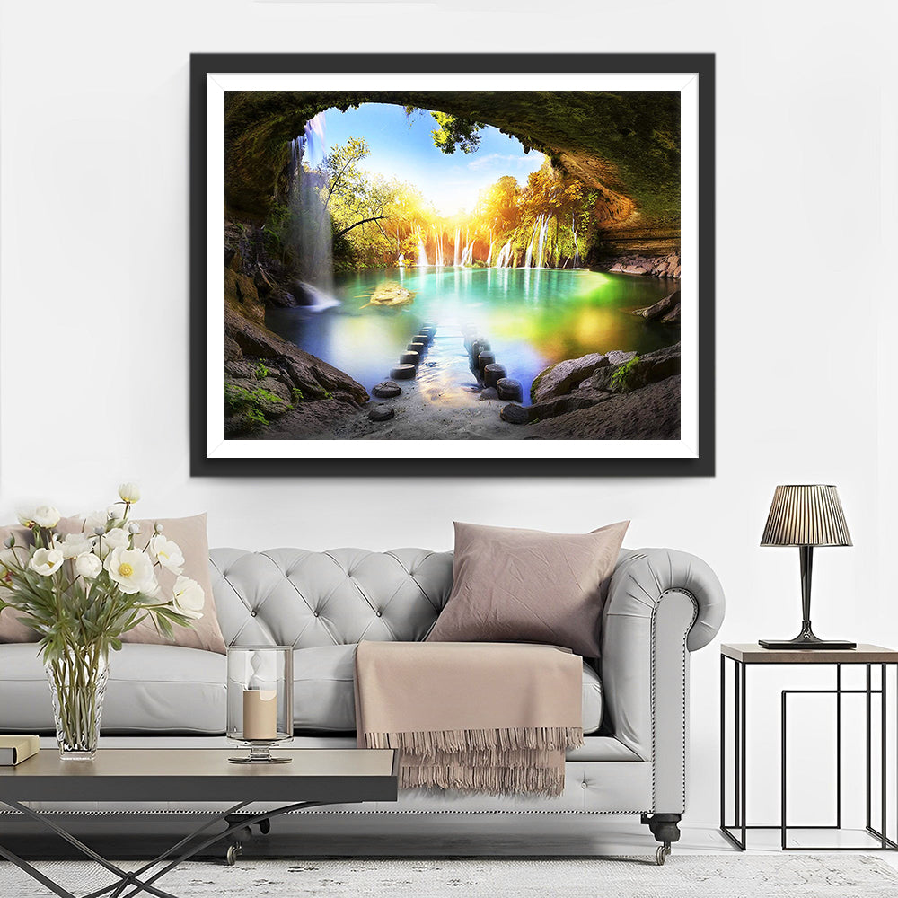 Lac dans la Grotte Broderie Diamant