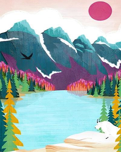 Lac dans les Montagnes Broderie Diamant
