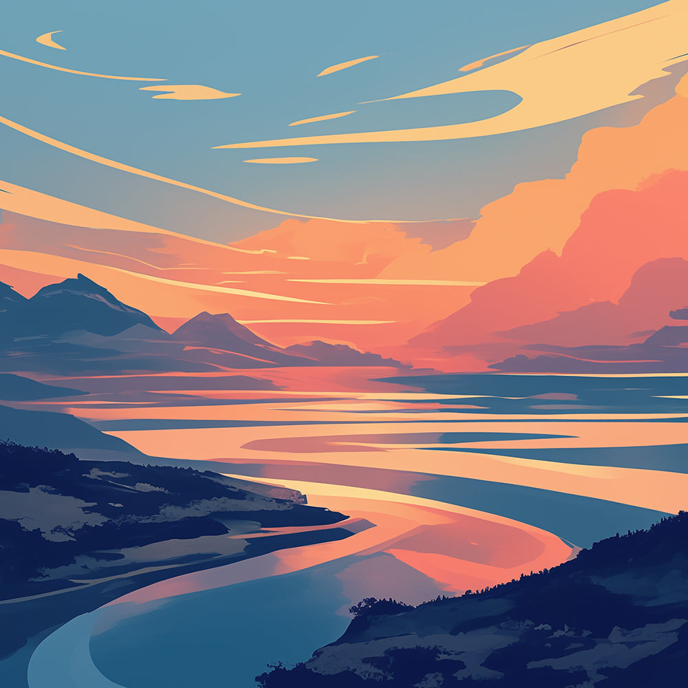 Lac de Montagne Broderie Diamant