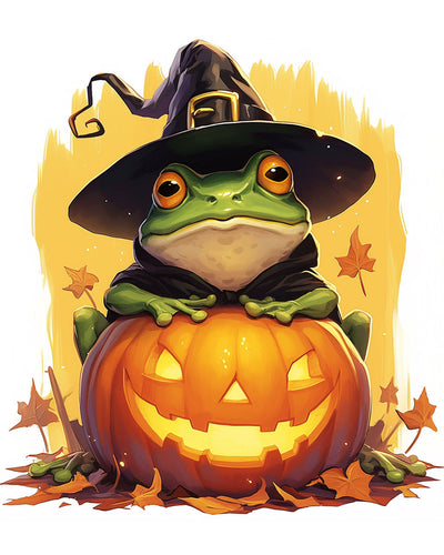 Lampe de Citrouille d'Halloween et Grenouille Broderie Diamant