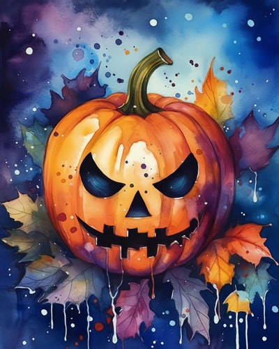 Lanterne Citrouille d’Halloween Broderie Diamant