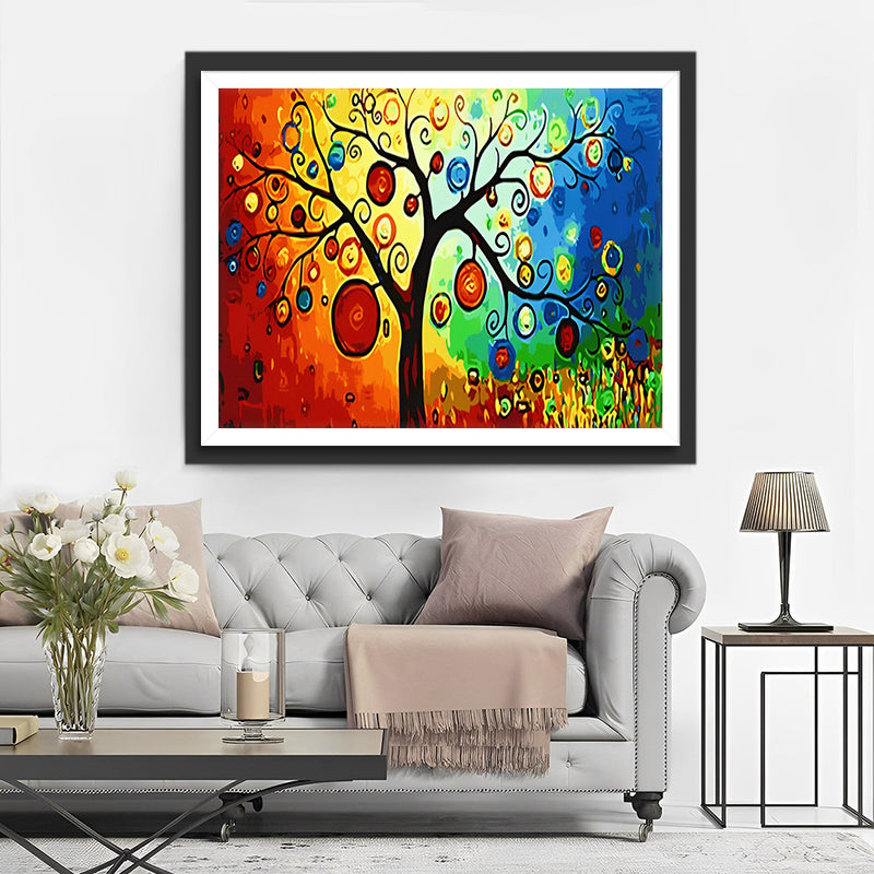 Lanternes sur un Arbre Broderie Diamant