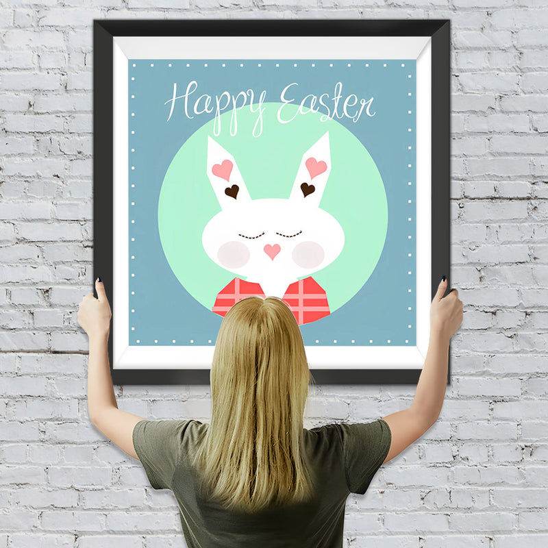 Lapin Blanc de Pâques Fête Cartoon Broderie Diamant