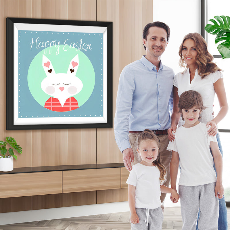 Lapin Blanc de Pâques Fête Cartoon Broderie Diamant