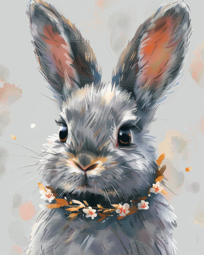 Lapin Gris Broderie Diamant