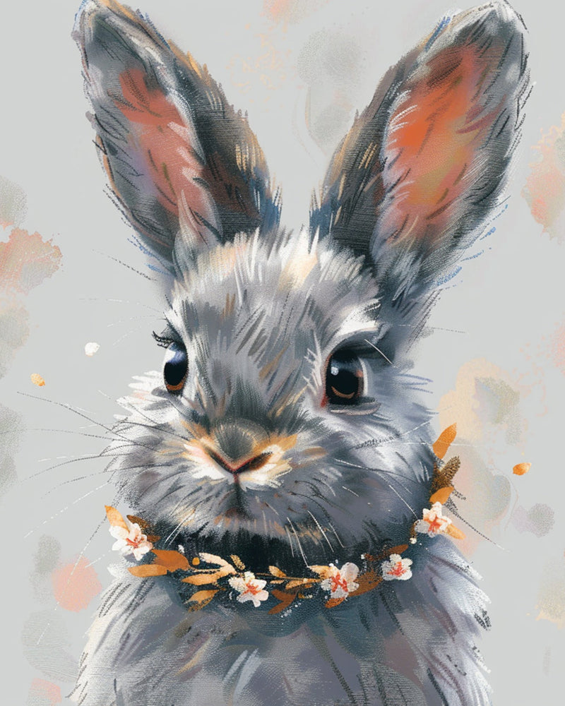 Lapin Gris Broderie Diamant
