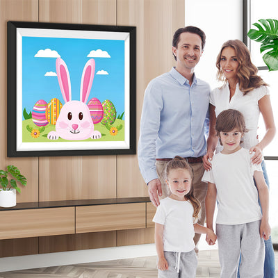 Lapin Rose Cartoon de Pâques Fête Broderie Diamant