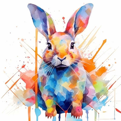 Lapin Style Aquarelle Broderie Diamant