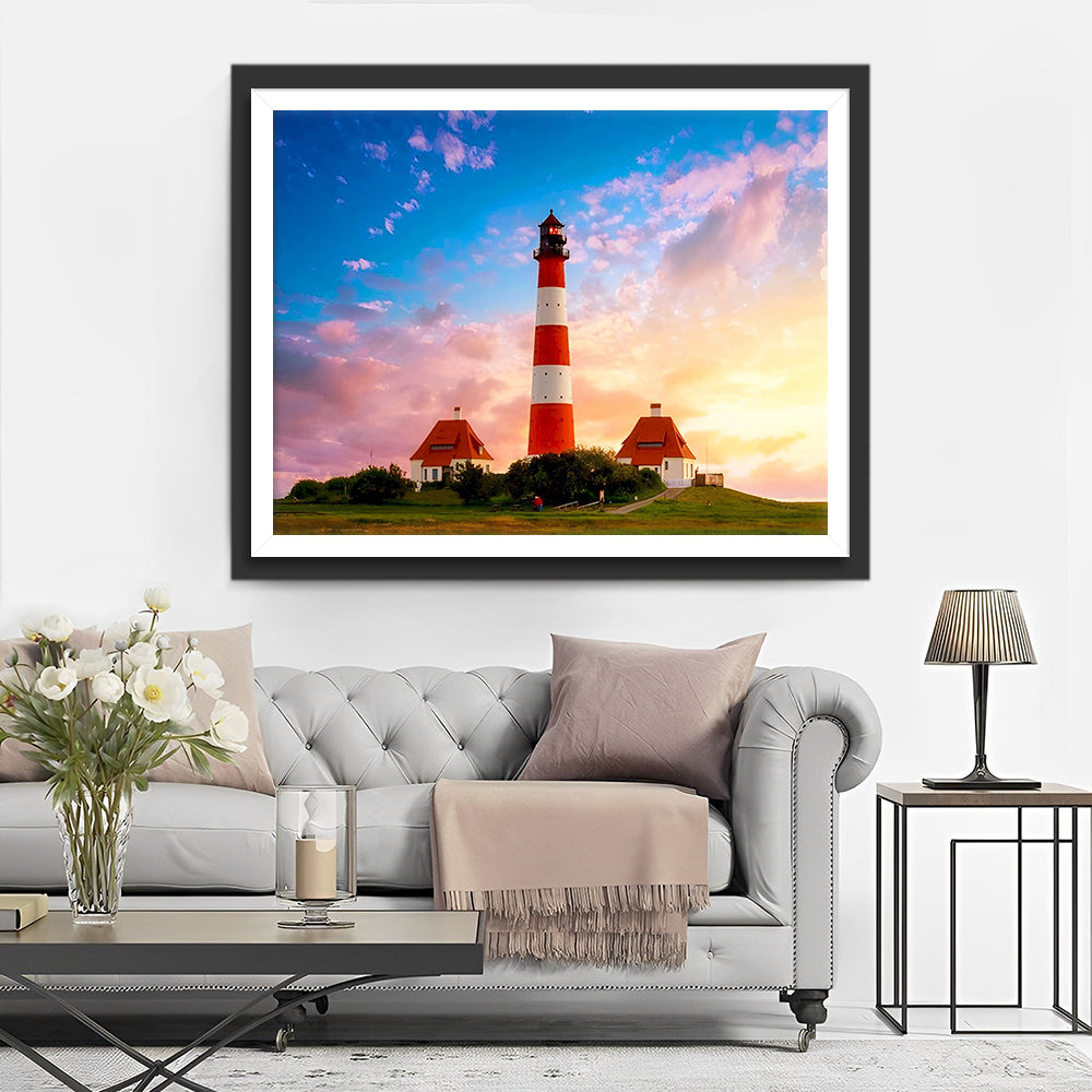 Le Phare Blanc et Rouge Broderie Diamant