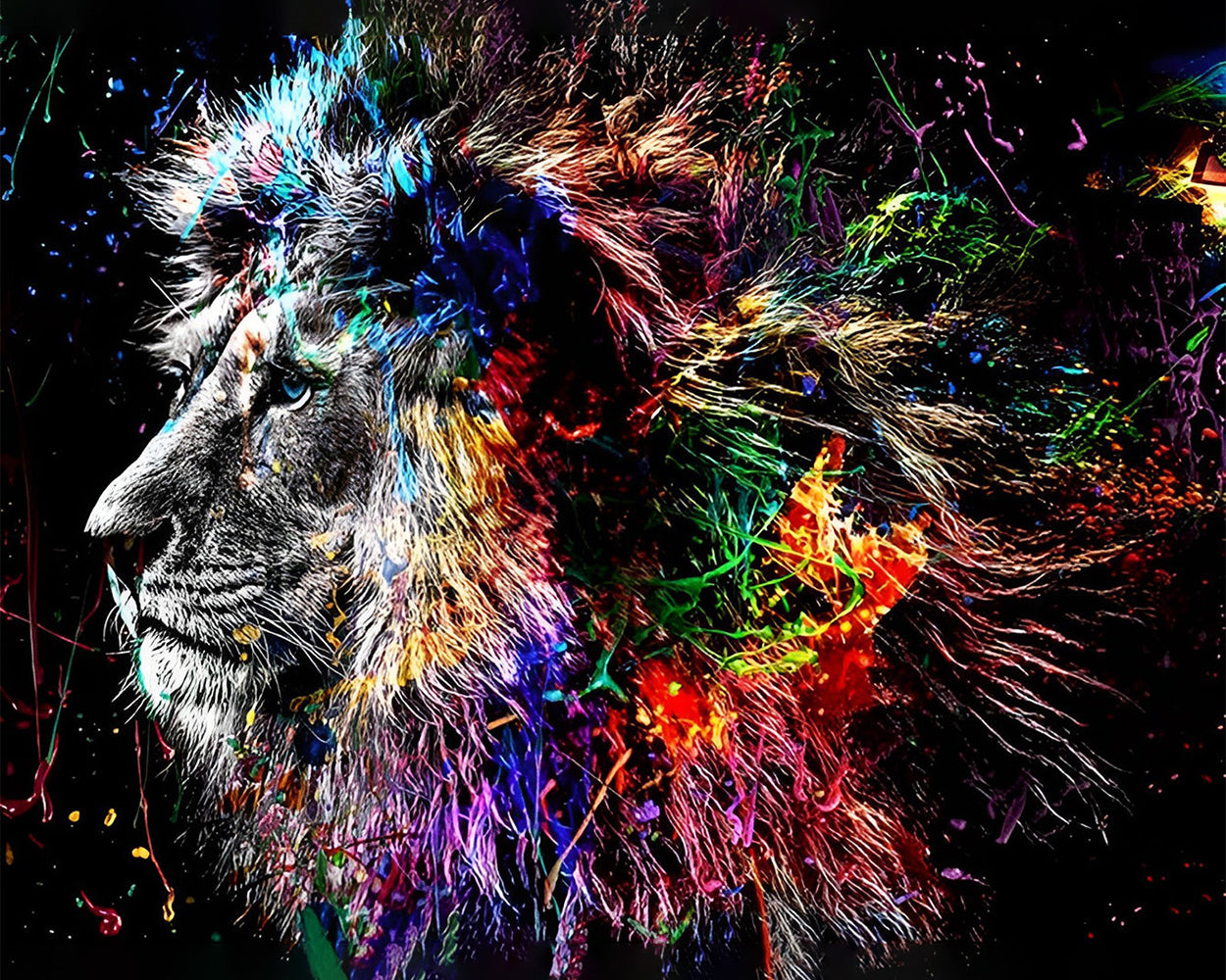 Le Roi Lion dans l'Obscurite Broderie Diamant