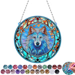 Le Roi Loup Sérieux en Acrylique Pendentif Broderie Diamant