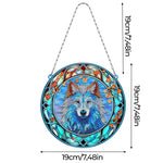 Le Roi Loup Sérieux en Acrylique Pendentif Broderie Diamant