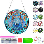 Le Roi Loup Sérieux en Acrylique Pendentif Broderie Diamant