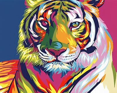 Le Tigre Coloré Majestueux Broderie Diamant