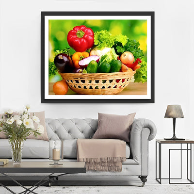 Legumes dans un Panier Broderie Diamant